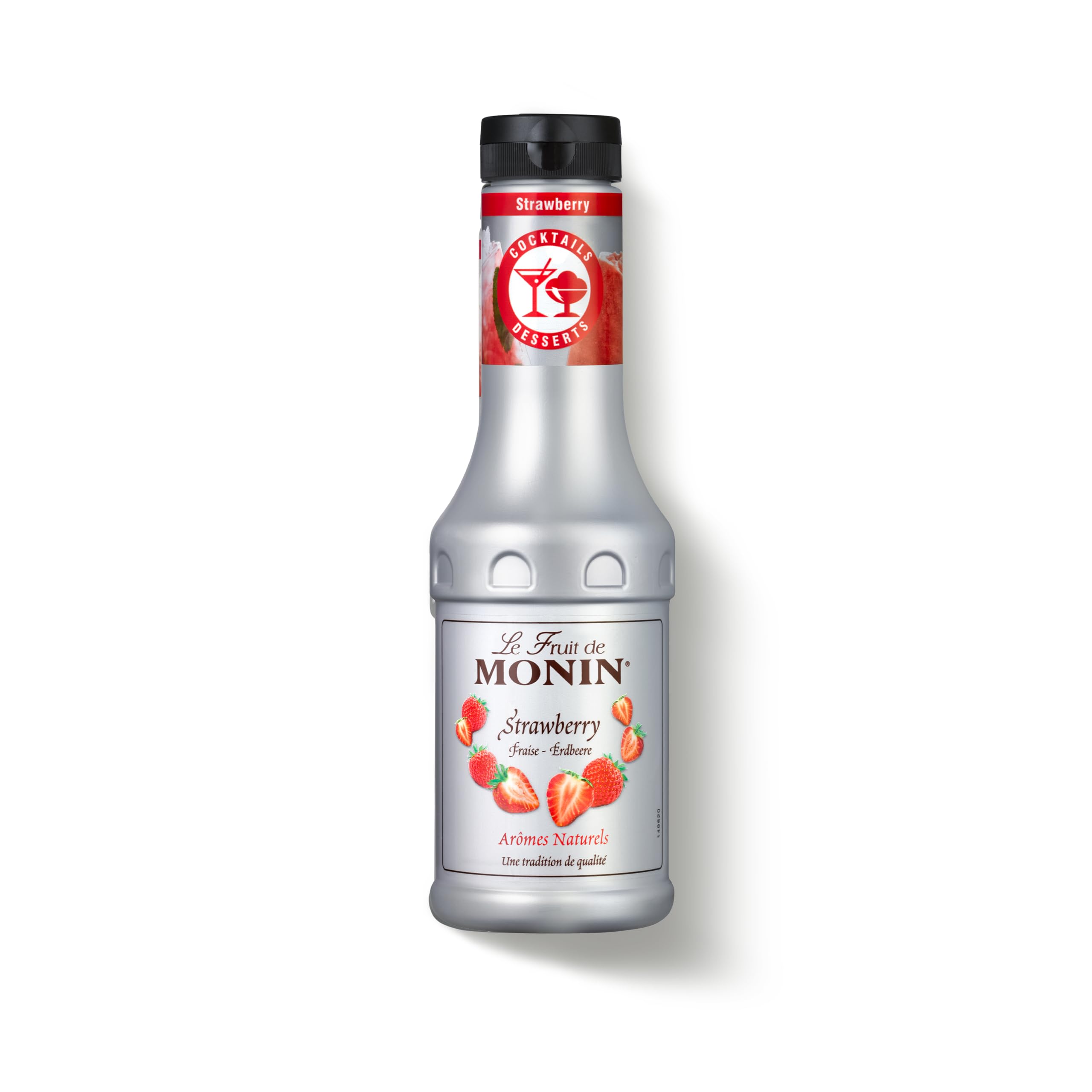 Monin Le Fruit Erdbeere - FruchtPüree Mix Erdbeere (1 x 0,5l) – Erdbeerpüree & Fruchtzubereitung für Cocktails, Smoothies & Desserts