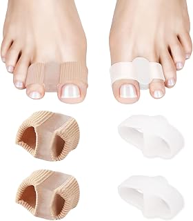 Mezrkuwr 2 piezas de separadores de dedos del pie, corrector de juanetes de gel, suaves espaciadores para dedos grandes, corrección de dedos del pie, alisador de dedos en martillo, para pies, mujeres