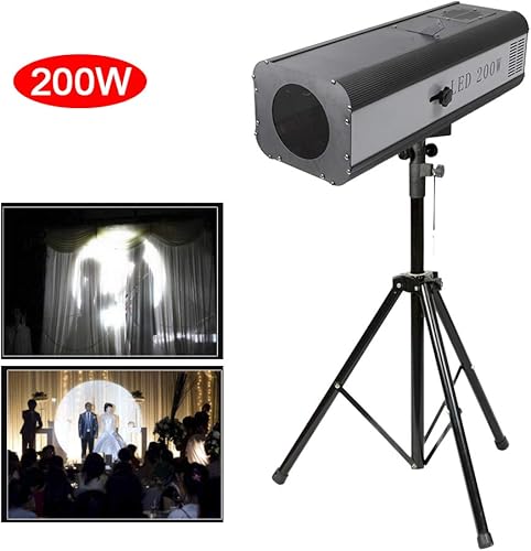 Miniatura 2 de Luz LED de seguimiento de 200 W, foco de control manual, luz de escenario, apertura ajustable, luz de lavado de DJ para fiesta, discoteca, boda,