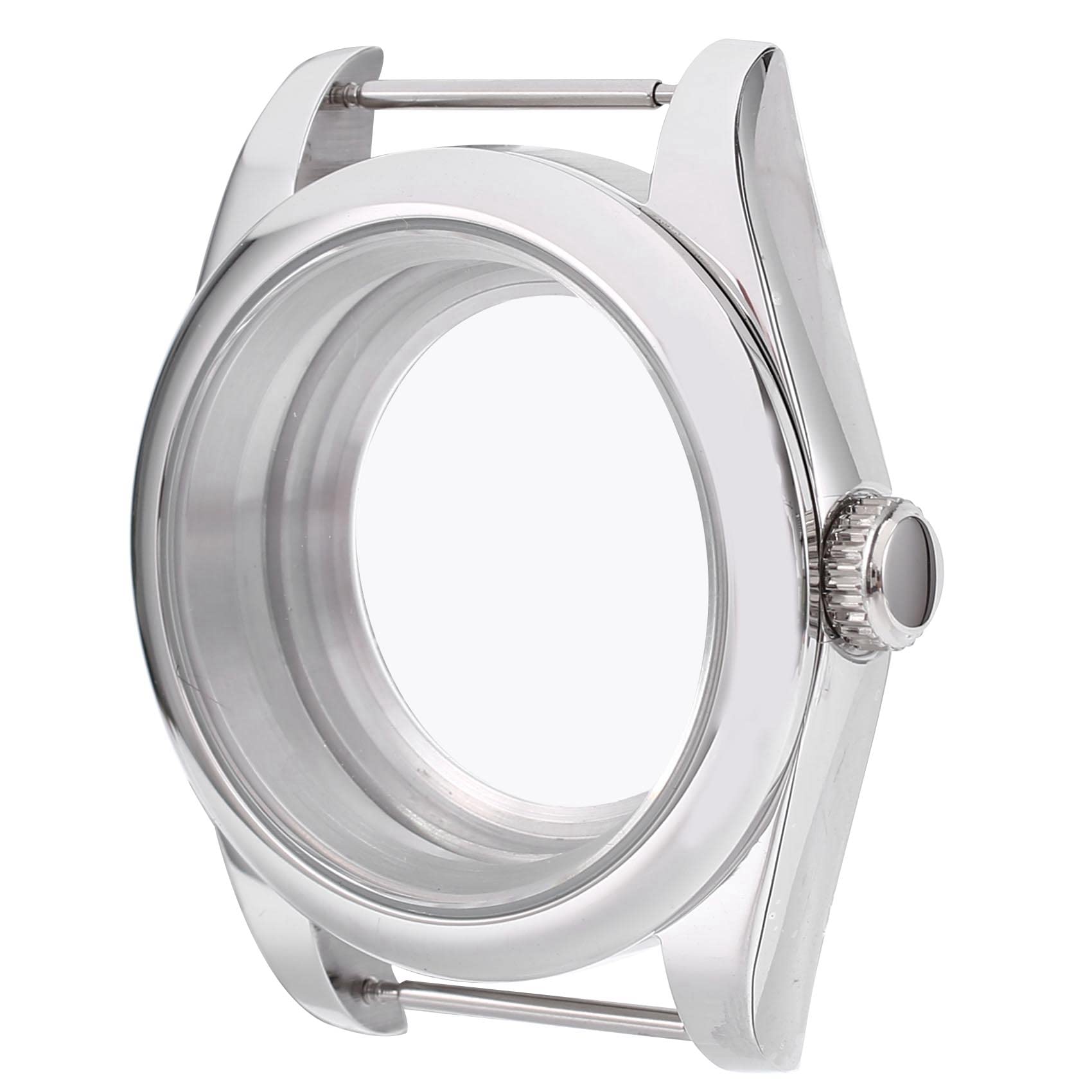 Aposous BoîTier en Acier Inoxydable de 39 Mm en Verre pour Mouvement NH35/NH35A NH36/NH35A, Couverture ArrièRe Transparente