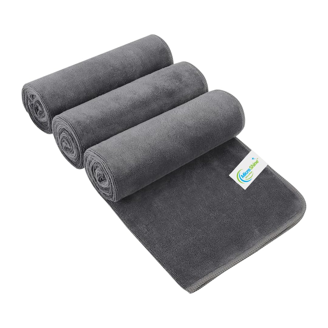 Microfiber Sports Towels – 3 Pack Grey, Quick Dry, Antimicrobial, Ultra Absorbent Lightweight Gym Towels for Men & Women, Workout, Fitness, Yoga & Travel-image-0