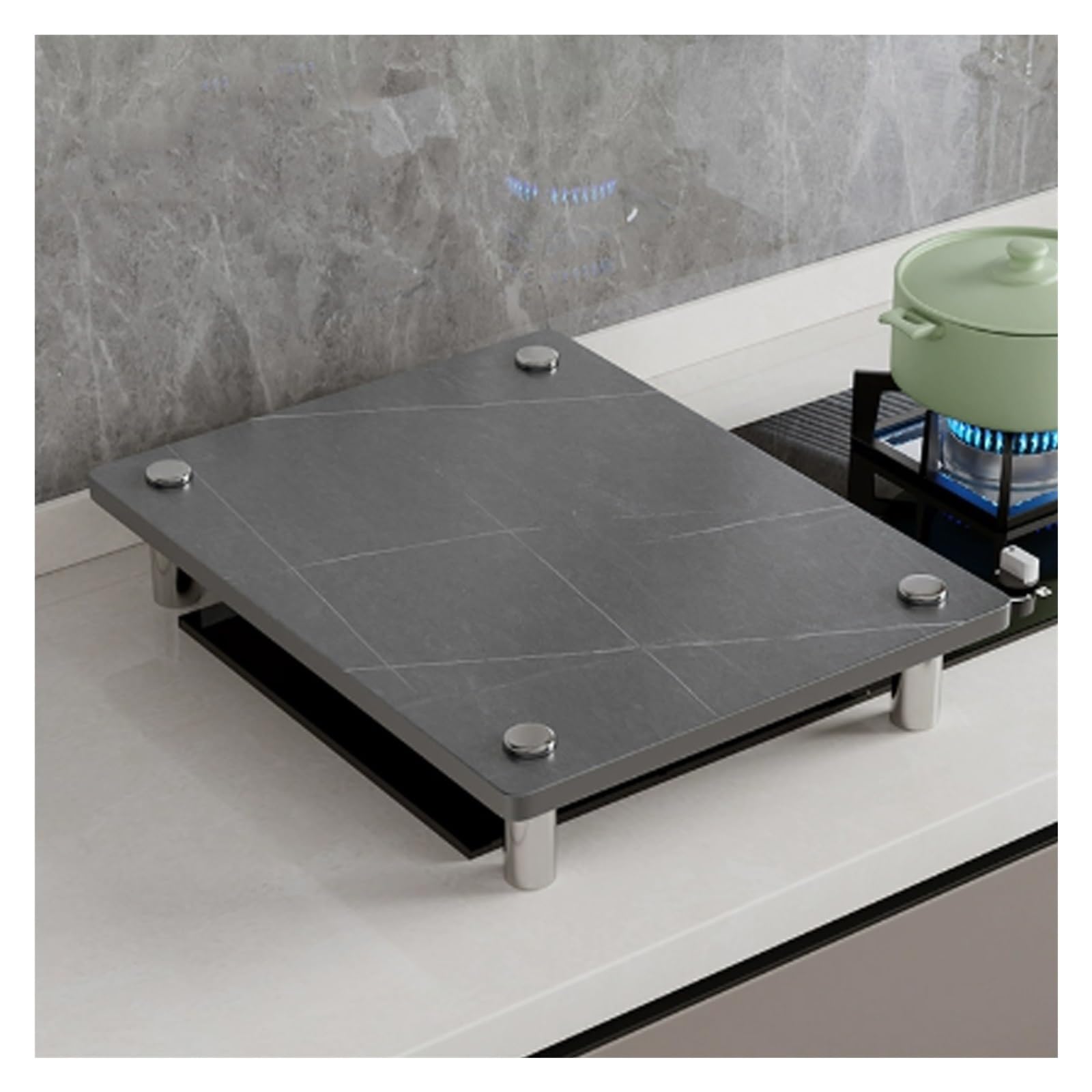 Cubre Encimeras De Cocina Gas Protector Placa Induccion Encimera de Piedra Instalación electrodomésticos Fácil Limpiar(D,34X45X8.3 CM)