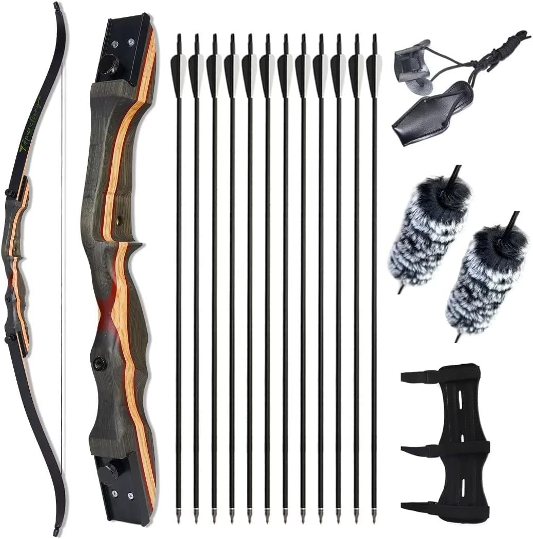 TOPARCHERY 62" Recurve Bow,Bow and Arrow Adult Archery Bow Set for Beginner or Adults