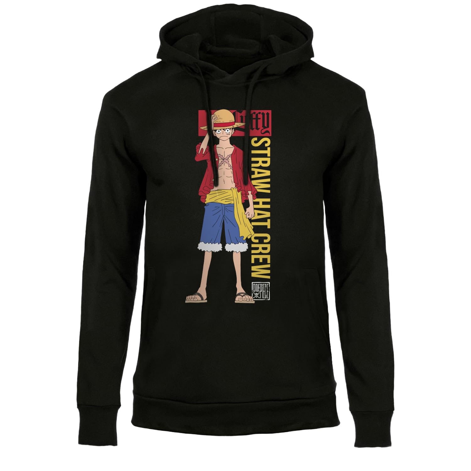 One Piece - Straw Hat Crew. Sudadera con capucha unisex de algodón. Ajuste regular para adulto y niño