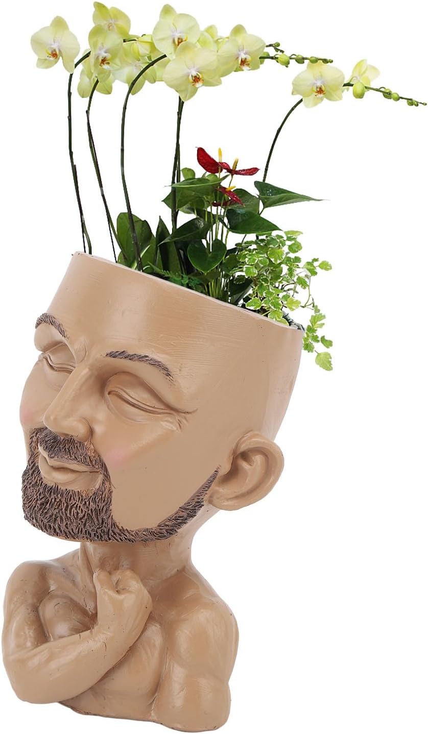 Face Flower Pots, Head Planter Pot Face Planters Pots Head Head Flower Pot Flower Pot Head Planter Plant Holder for Home(Deep Colour)