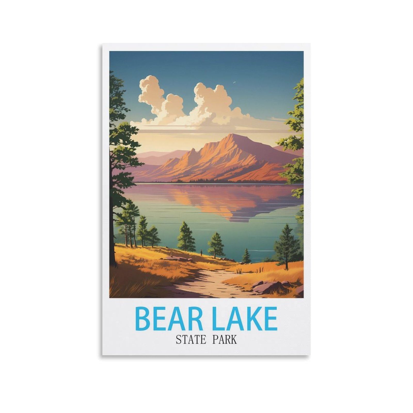 Vintage Metal Tin Signs Bear Lake State Park Art Retro Plaque for Bars Pub Playroom Man Cave Wall Decor 20x30cm