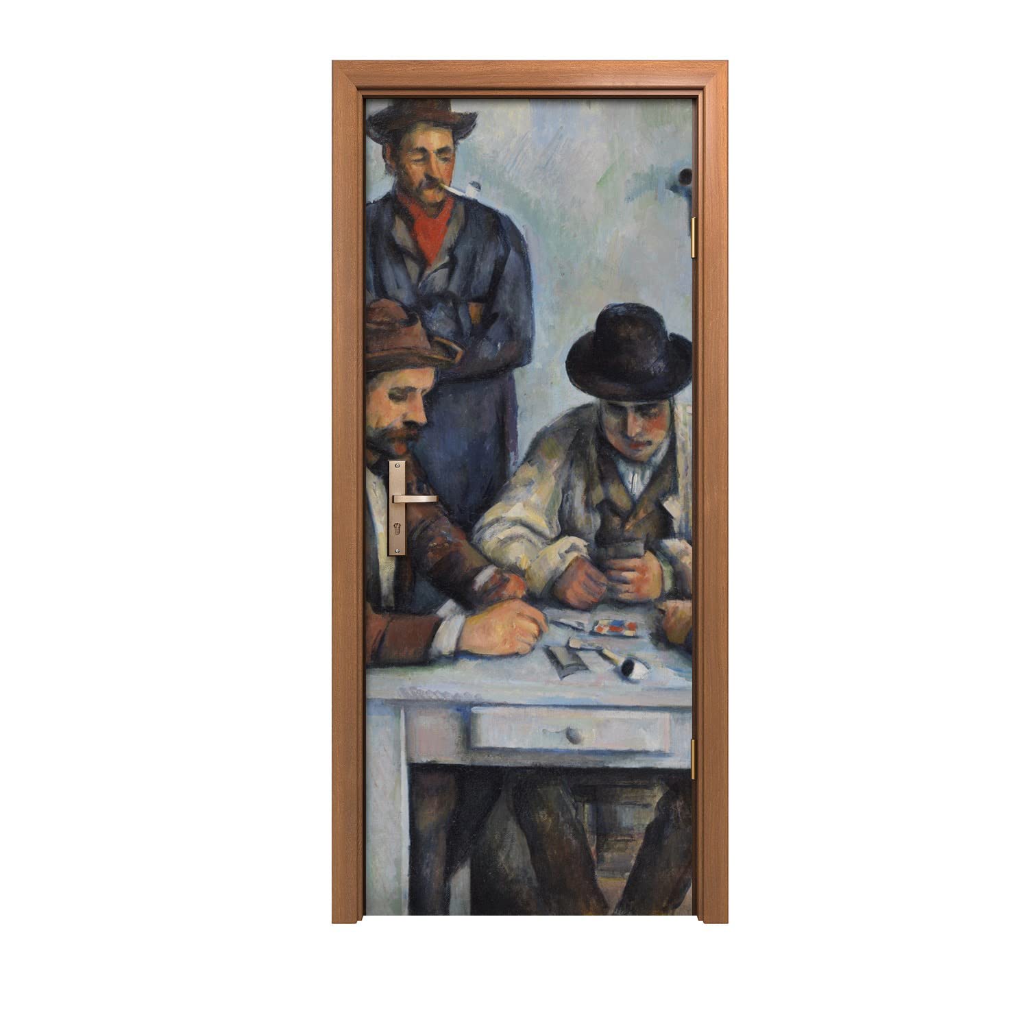 Autocollant de porte haut de gamme design peinture cartes de jeu 80x200