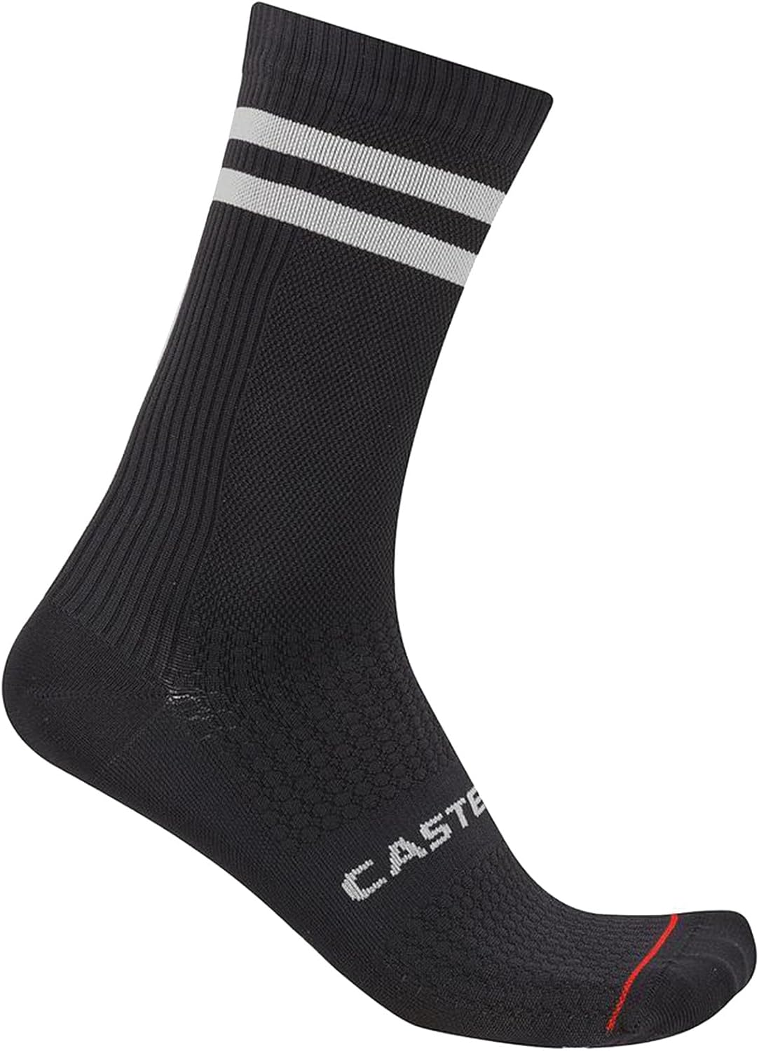 CASTELLI Originale 18 Sock, Classic Two-Stripe Breathable Cycling Socks, Durable Construction, Supportive Fit for Men & Women