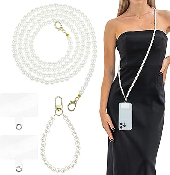Dragonne Perles Pour Téléphone Portable - Chaîne Courte Universelle - Accessoire Mode Femme - Idée Cadeau - Anti-perte