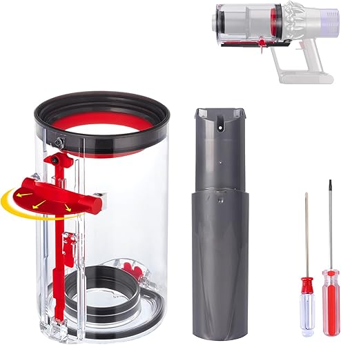 WYWY.Wide Contenedor de polvo mejorado + contenedor de repuesto para Dyson V10 SV12 para aspiradora, contenedor grande de repuesto para pieza n.