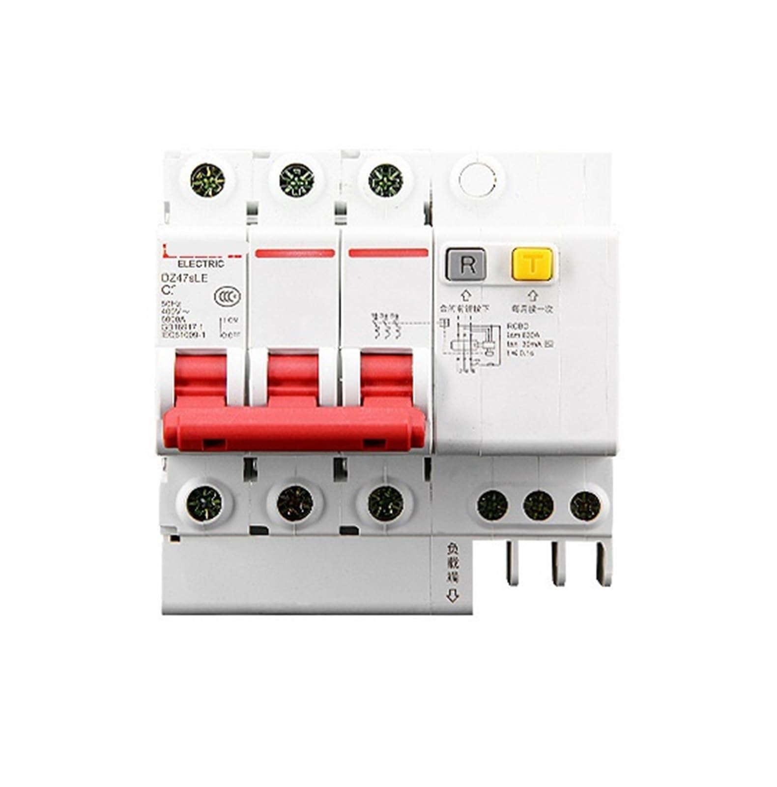 JNVFTCUX 3P Circuit Breaker with Leakage Protection DZ47SLE Small air Switch DZ47LE 63A(DZ47SLE-3P/40A)
