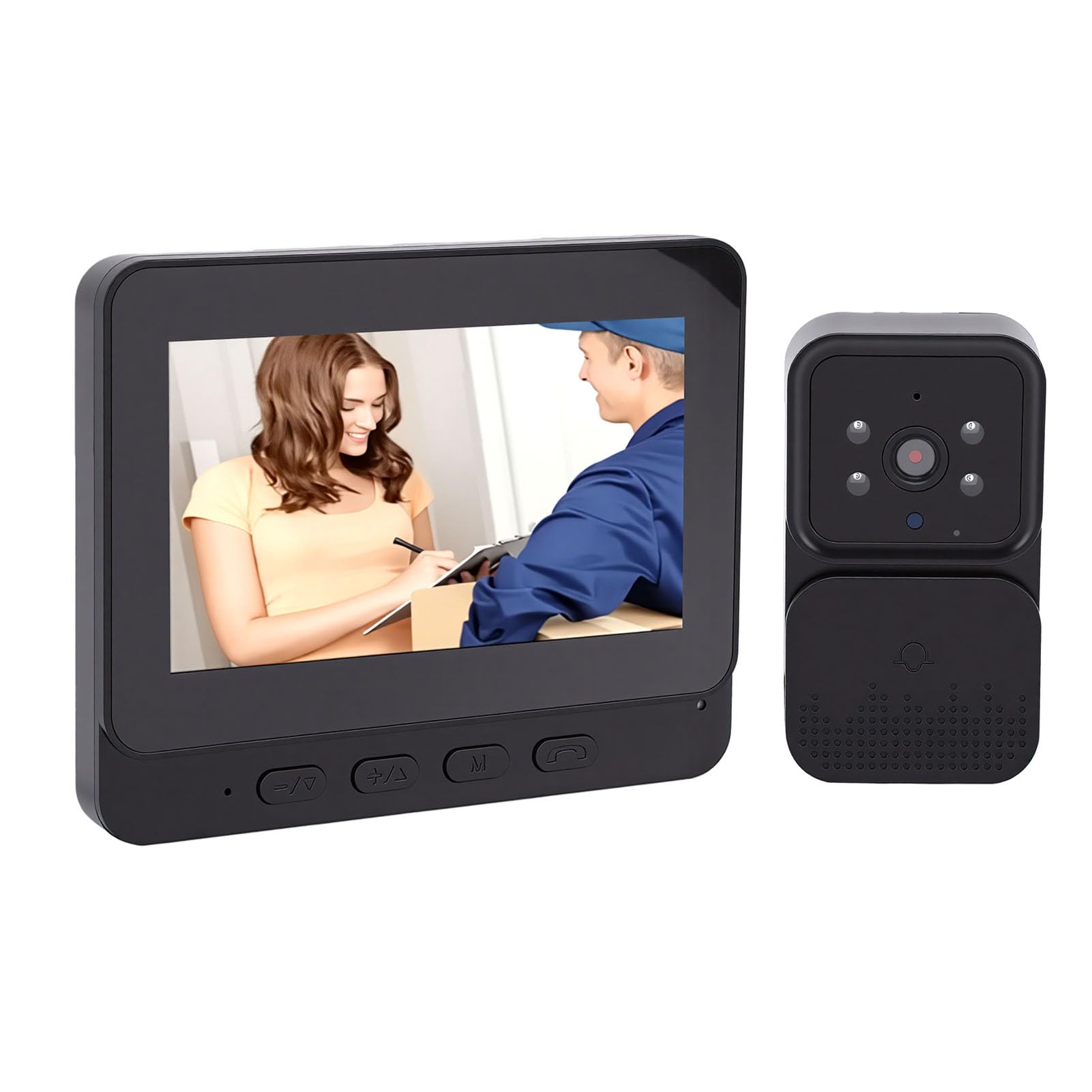 Mothdust Sonnette Video sans Fil 4.3 Pouces Ecran sans WiFi Vision Nocturne