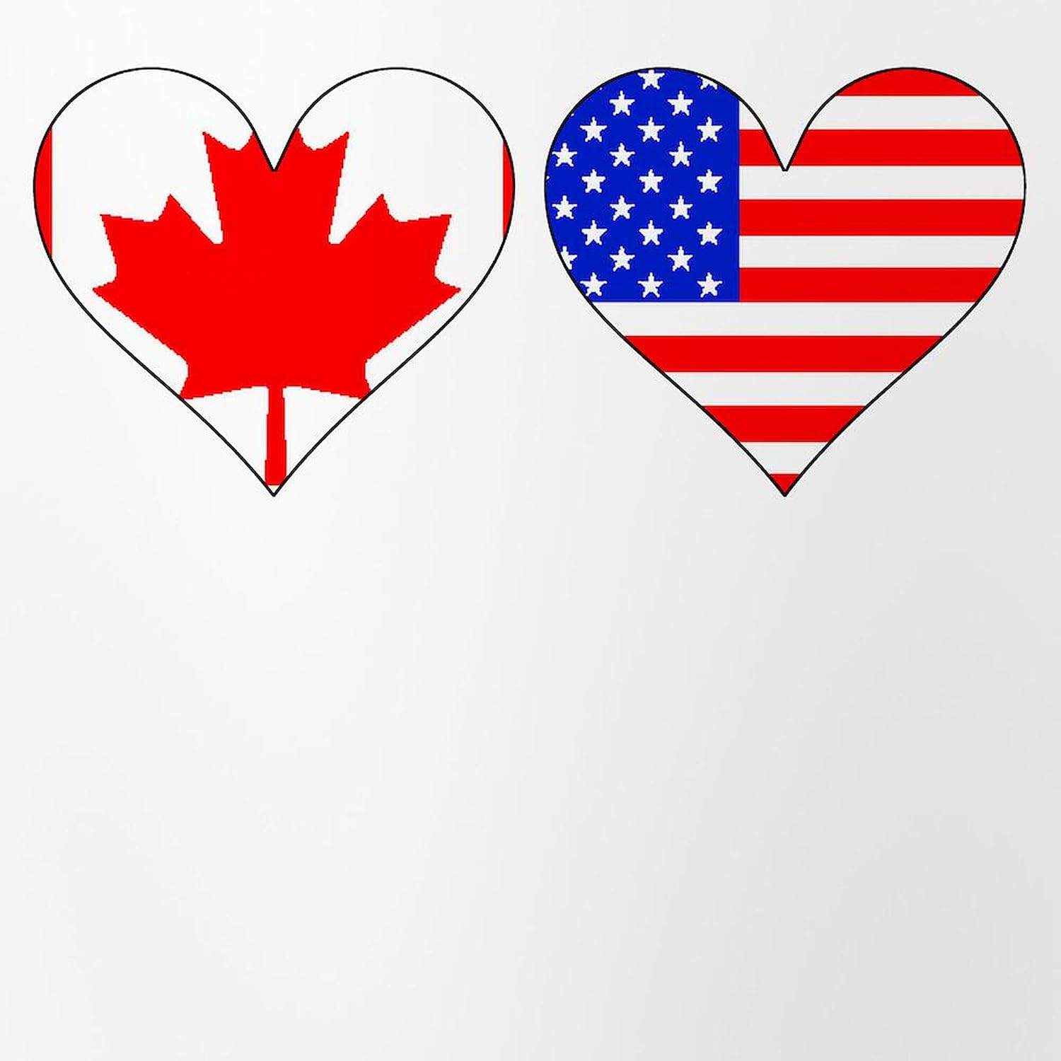CafePress Canadian American Hearts Pint Glass, 16 oz. Drinking Glass