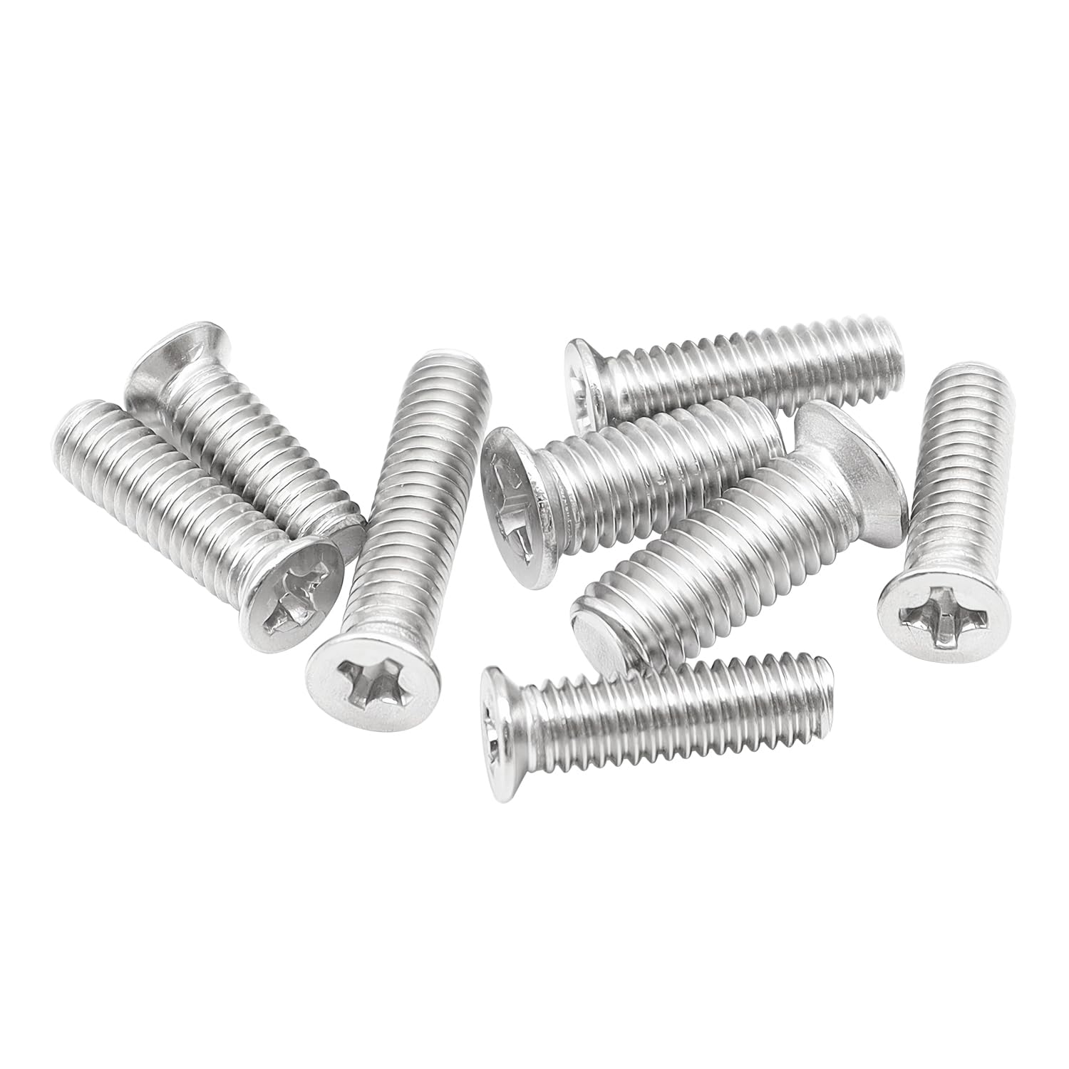Qrity M3x6mm Vite a Testa Svasata, 20 Pezzi Piccole Viti Testa Phillips in Acciaio Inossidabile, Per Mobili, Macchina, Argento