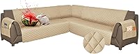 Vista 9 de Fundas para sofá modular, impermeables, 6 piezas, fundas de sofá en forma de L, lavables, antideslizantes, fundas para sofá seccional, suaves