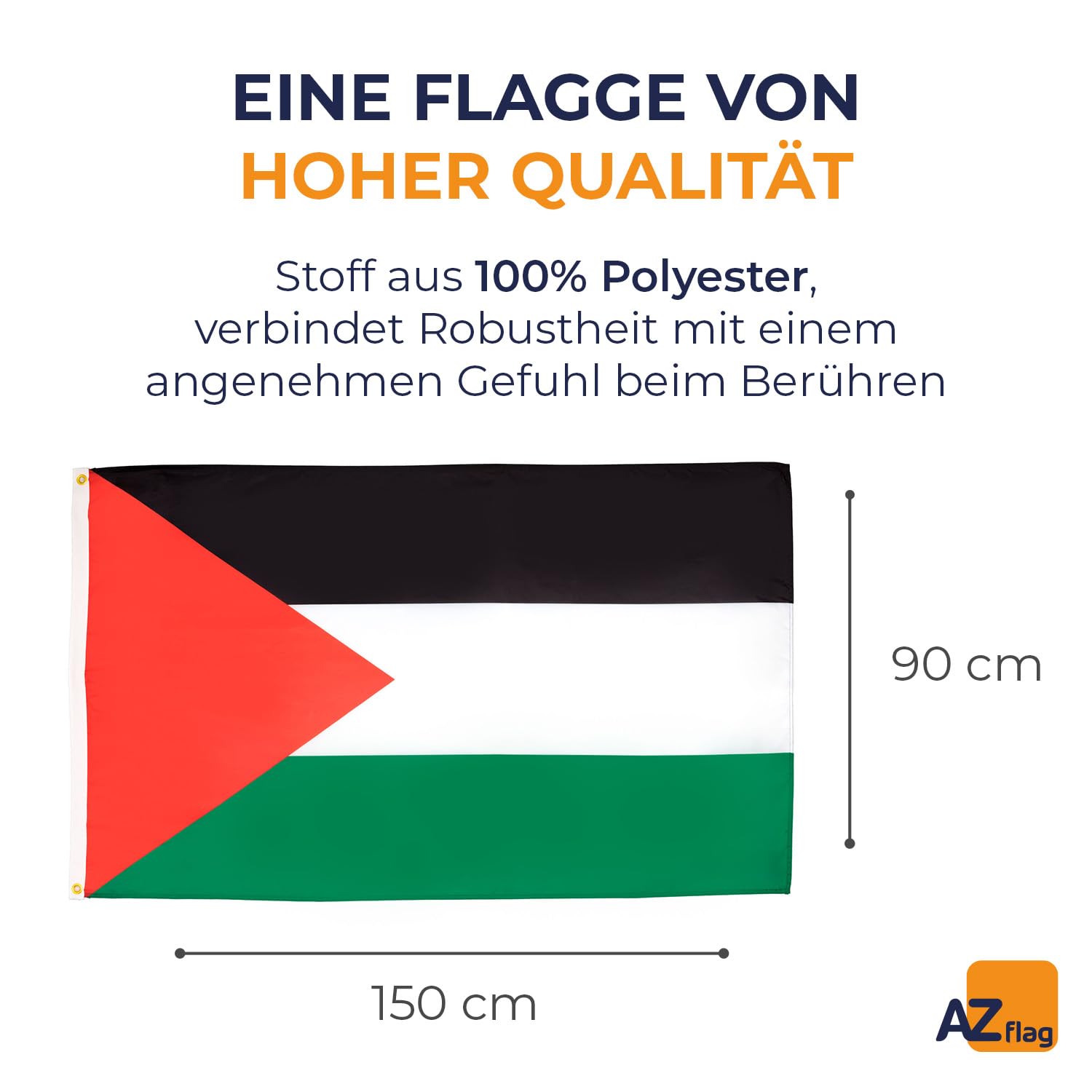 GGUFAY Palästina Flagge 150x90cm - Wetterbeständige Fahne Mit Messingösen