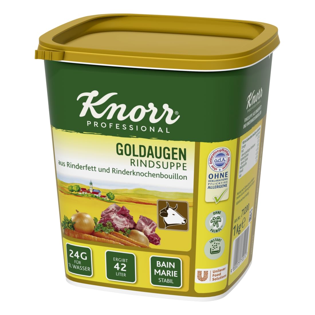 Knorr Goldaugen Rindsuppe (vielseitig anwendbare Rinderbrühe, authentischer Geschmack und idealer Suppenspiegel) 1er Pack (1 x 1 kg)