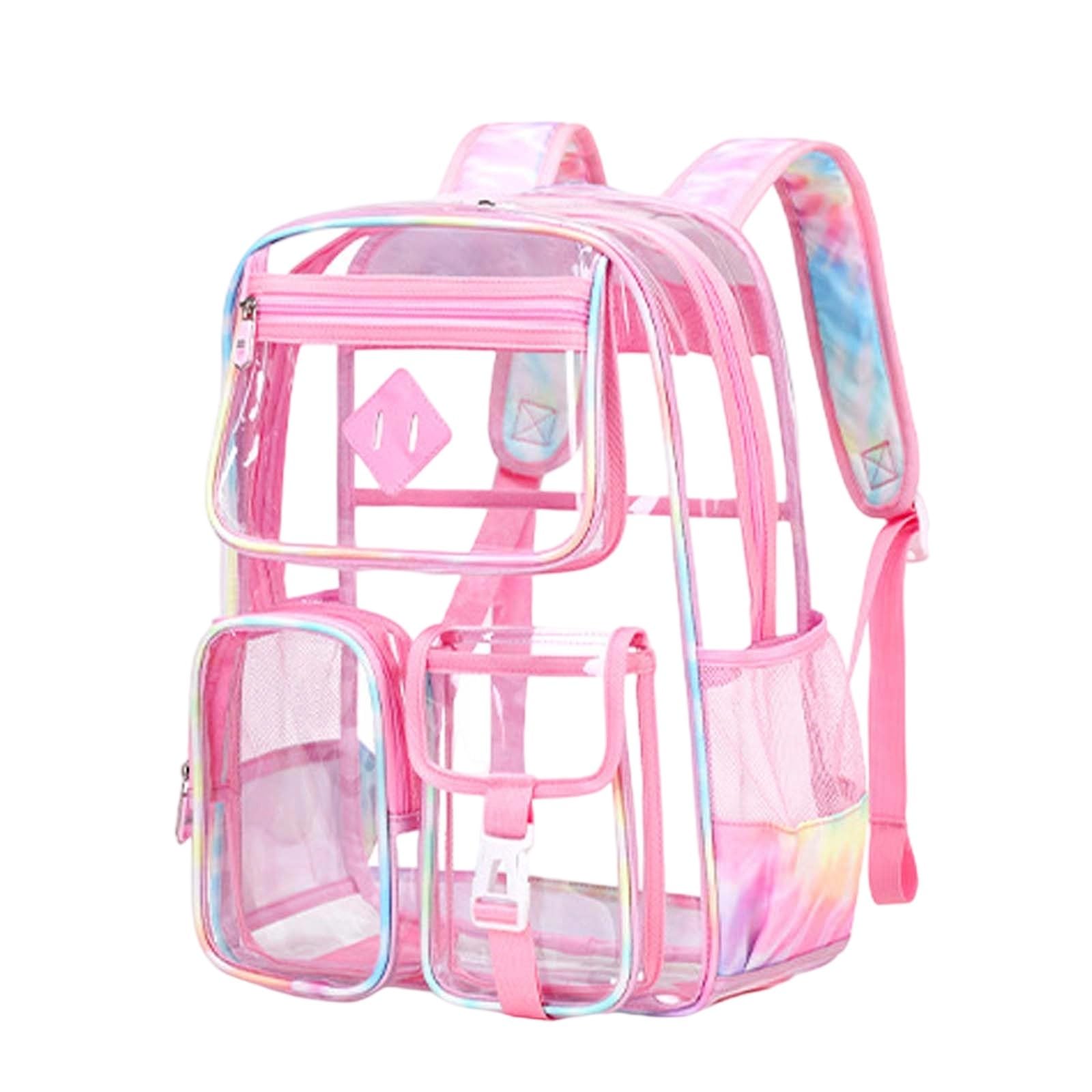 Zaino Bambini, Zaino Elementari Bambina Scomparti Multipli, Zaino Trasparente di Grande capacità per Ragazze delle scuole elementari e Medie 8-15