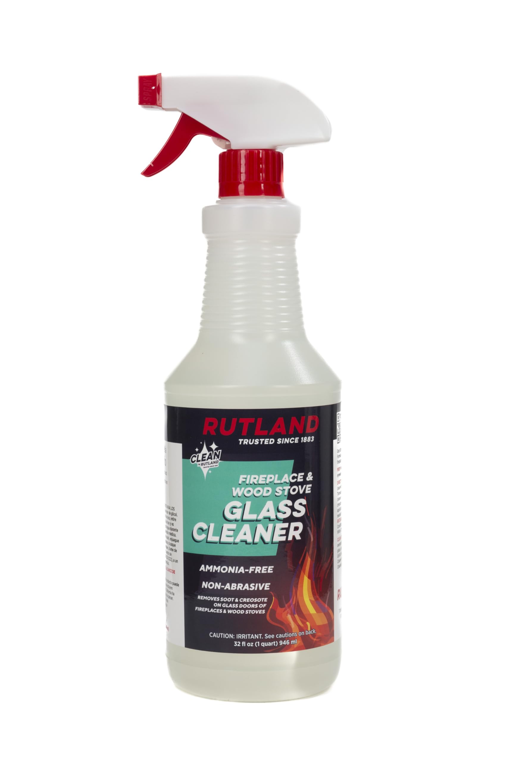 Rutland Kamin Glas Reiniger, Spray Flasche, transparent