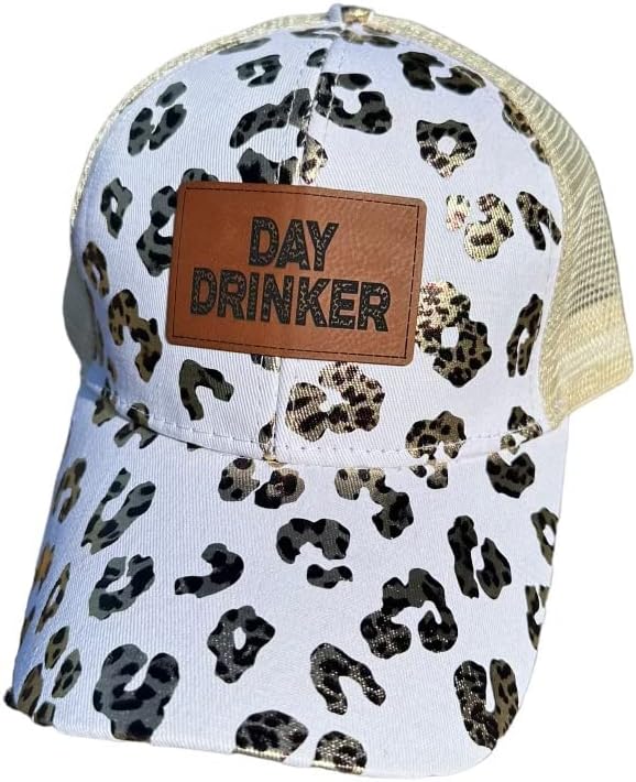 Silva Lining Day Drinker Womens Leopard Western Cow Ponytail Hat
