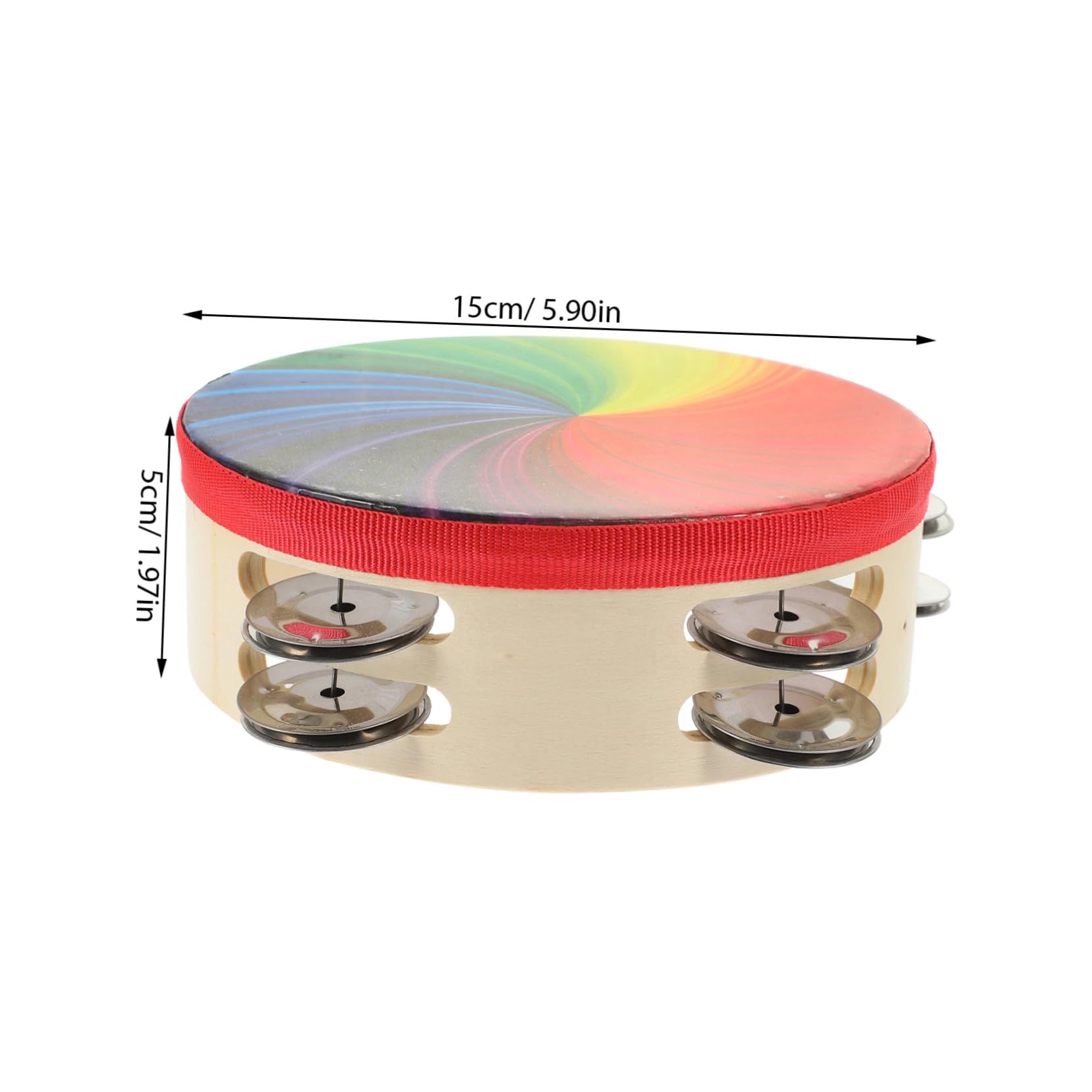 GALPADA Rainbow Double Row Tambourine Handheld Percussion Musical Instrument for Ktv Parties Jingle Bells and Music Training Enhances Listening Skills and Hand Strength