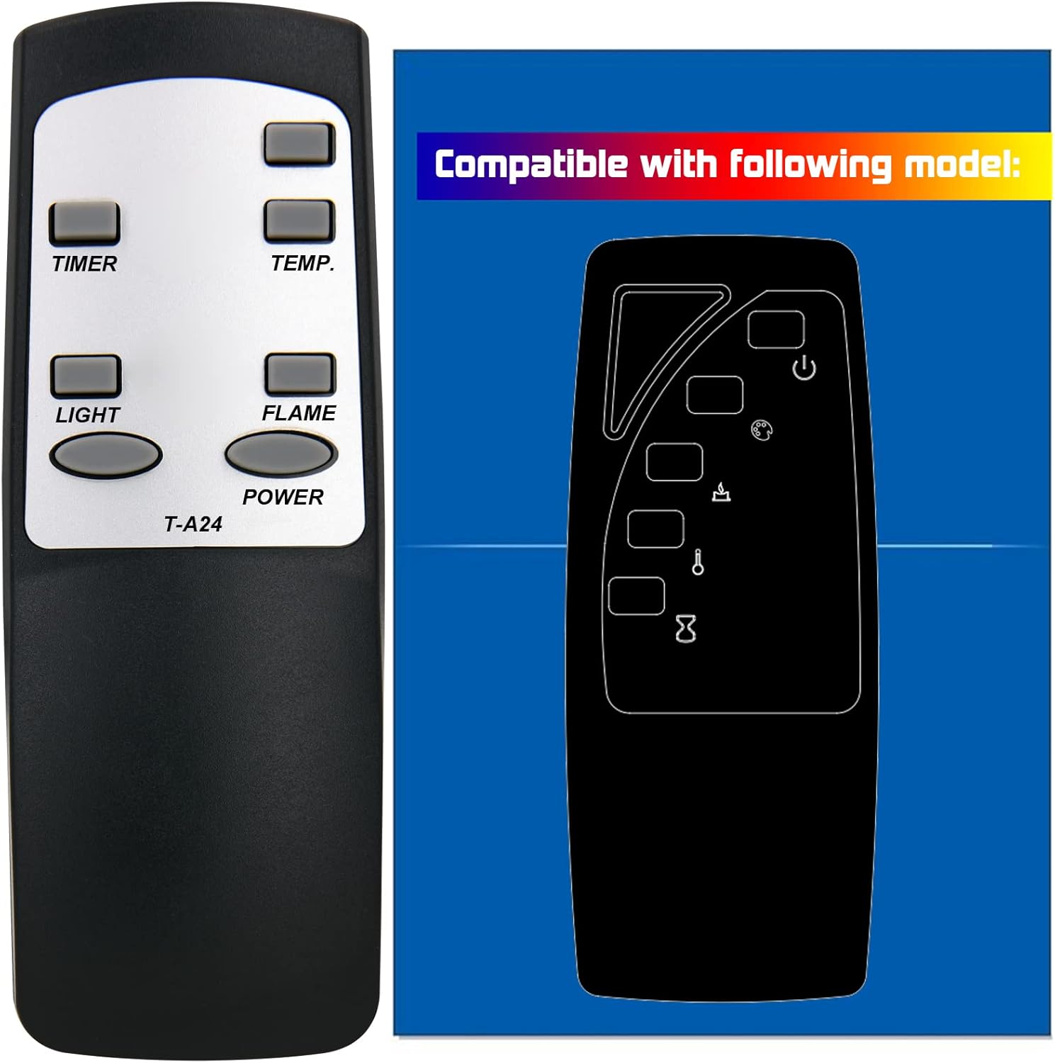 Replacement for Twin Star ClassicFlame DurafIame Electric Fireplace Heater Remote Control 10ILH118-01 10ILH118-02 10ILH118-03 10ILH118-09 10ILH118-10 10ILH118-11