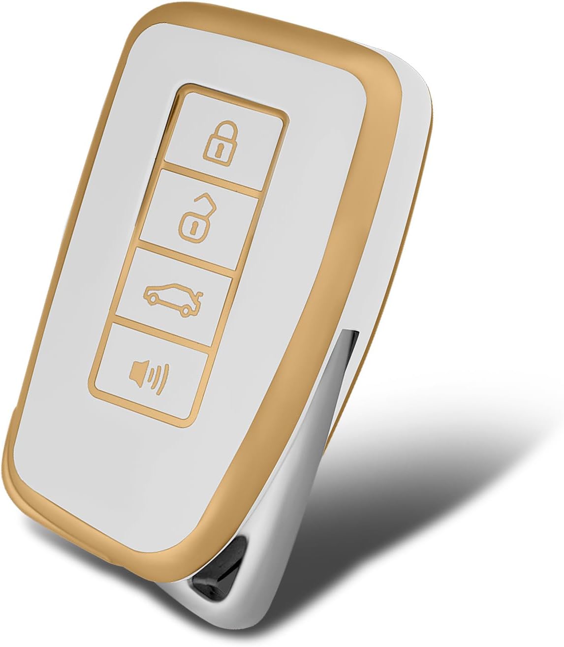 TPU Smart Cover Key Case Fits for Lexus 3/4 Button(White)