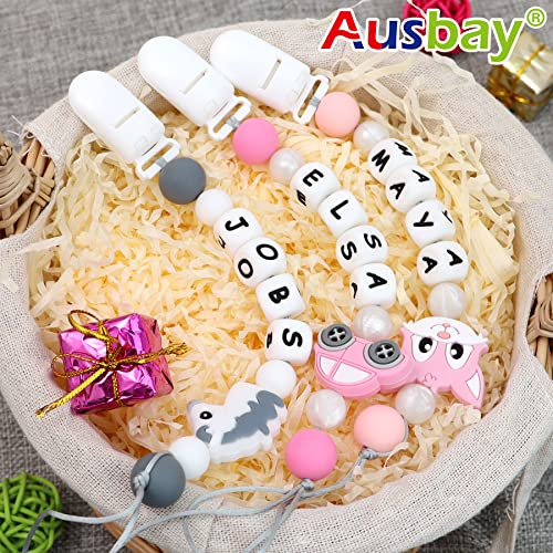 Personalized Pacifier Clip With Name, Custom Chain Clip For Baby Shower Gift (Unicorn Pink) #TOP2