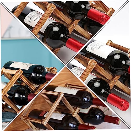 Soporte plegable para vino moderno en plástico marrón miniatura 4