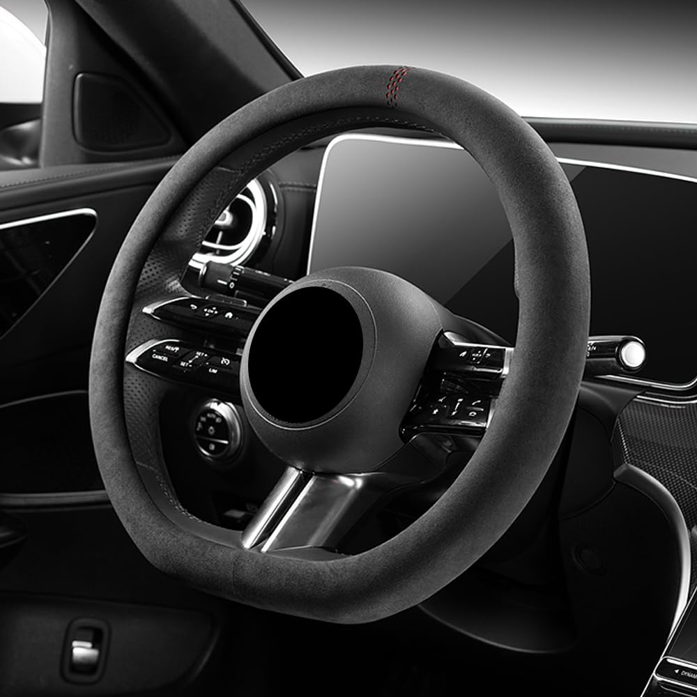 Coprivolante In Pelle Scamosciata Per Skoda Fabia IV (2021-2025) – Antiscivolo, Traspirante E Facile Da Montare