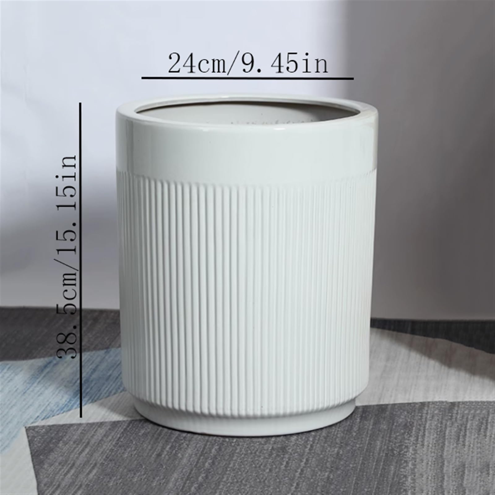 Doniczka ceramiczna, Biała ceramiczna donica podłogowa na duże rośliny, różne rozmiary(S)