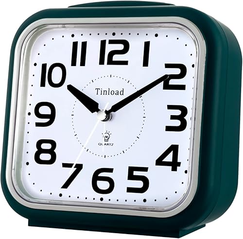 Miniatura 4 de Reloj despertador analógico extra grande de 5.5 pulgadas, silencioso, sin tictac, despertador suave, sonidos de pitido, aumento de volumen,