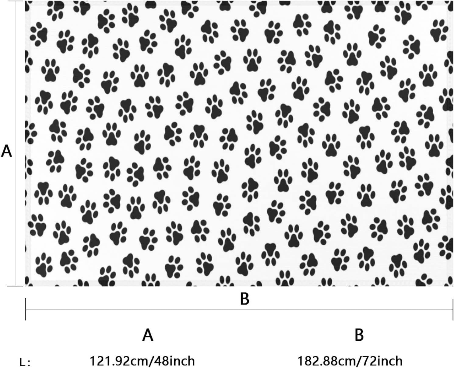 4' x 6' Cat Dog Paw Super Soft Area Rug for Kids Baby Nursery, Kids Girls Nursery Soft Rug Home Decor Rug, Non-Shedding Living Room Bedroom Area Rug