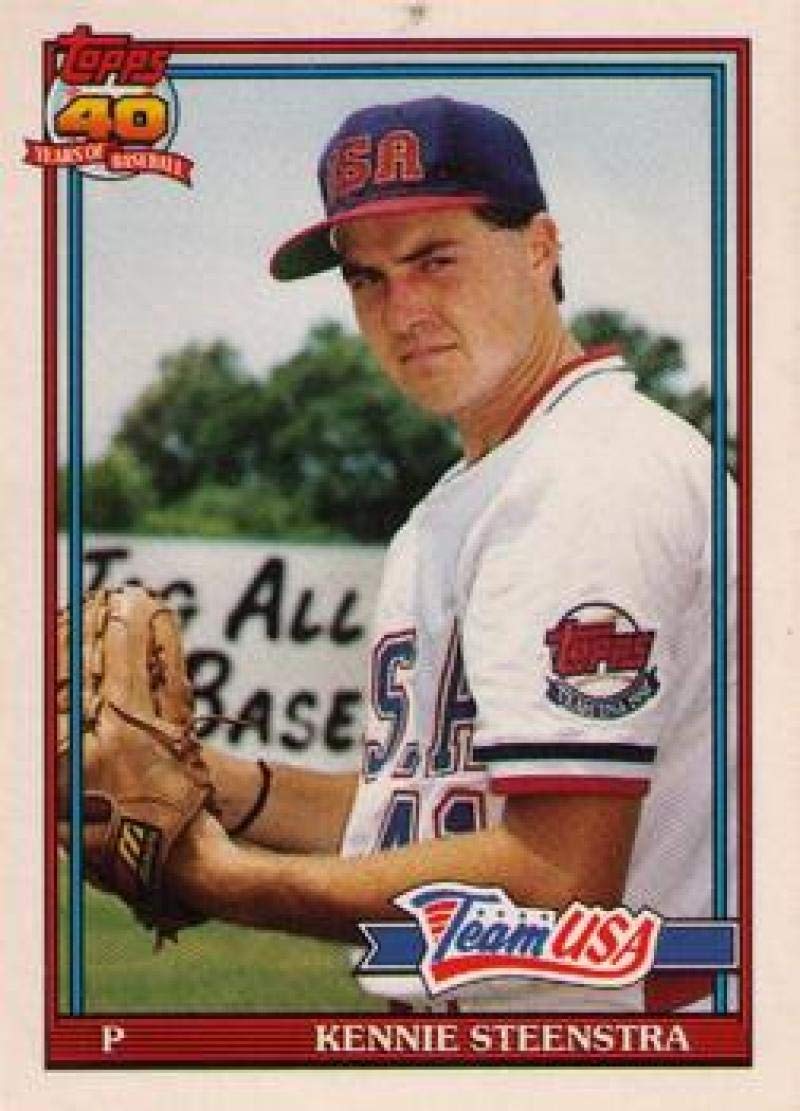 1991 Topps Traded Series Factory Set Version #113T Kennie Steenstra RC Rookie USA USA Official MLB Baseball Trading Card