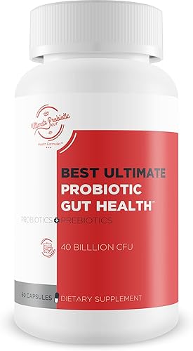 Best Ultimate Probiotic Gut Health – Nuestro mejor probiótico intestinal y reflujo – 40 mil millones de probióticos y prebióticos CFU – Apoya la