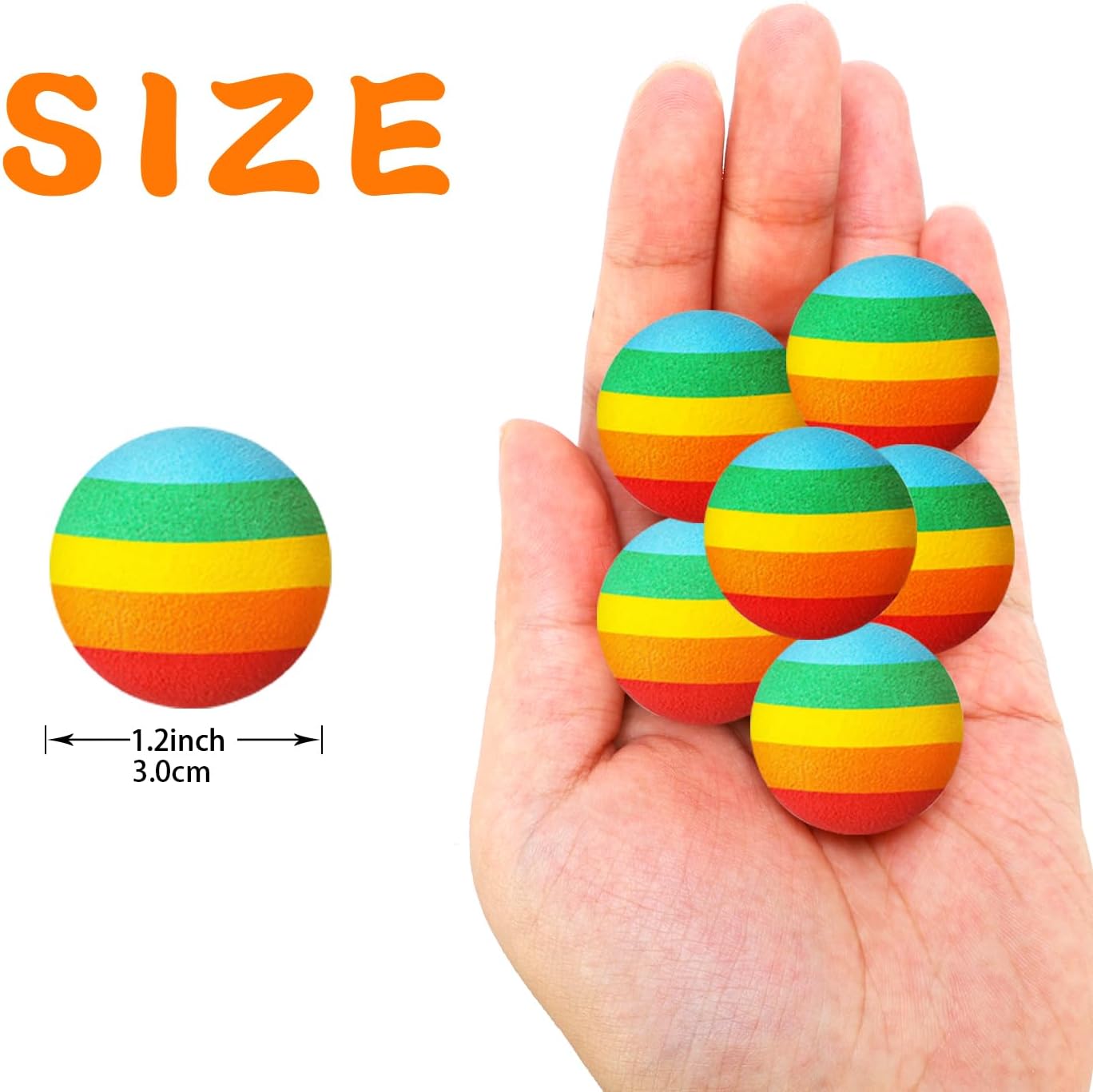 48 Pieces Popper Refill Balls, Rainbow Refill Bullet Balls, 1.1 Inch Foam Bullet Ball Soft Foam Balls Foam Replacement Balls for Popper Refills image 4