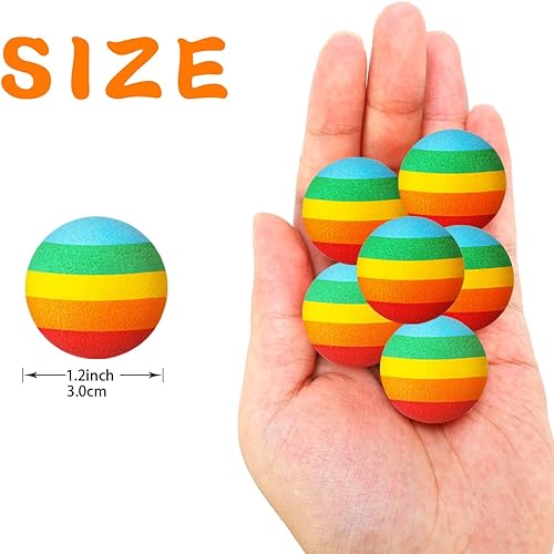 Miniatura 4 de 48 bolas de repuesto para reventar, bolas de repuesto de arcoíris, bola de espuma de 1.1 pulgadas, bolas de espuma suave, bolas de repuesto de