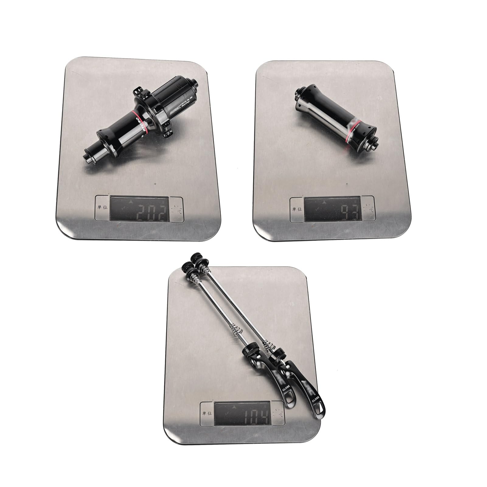 Piasty do roweru szosowego z prostym pociągiem 20/24 przednie otwory 100 mm z tyłu 130 mm, 6 pazurów, 72 kliknięcia, lekka piasta z szybkim blokowaniem (przód)