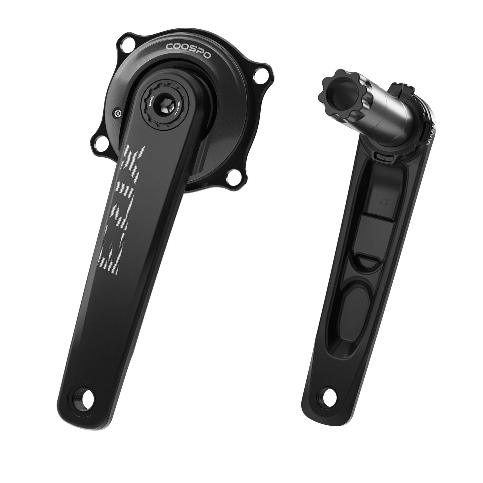 CooSpo Capteur de Puissance pédalier 165MM,BLE/Ant+,précision ±1% | Compatible avec manivelles Easton 110 BCD 4 trous, autonomie batterie 300h, carter en aluminium léger, étanche IPX7