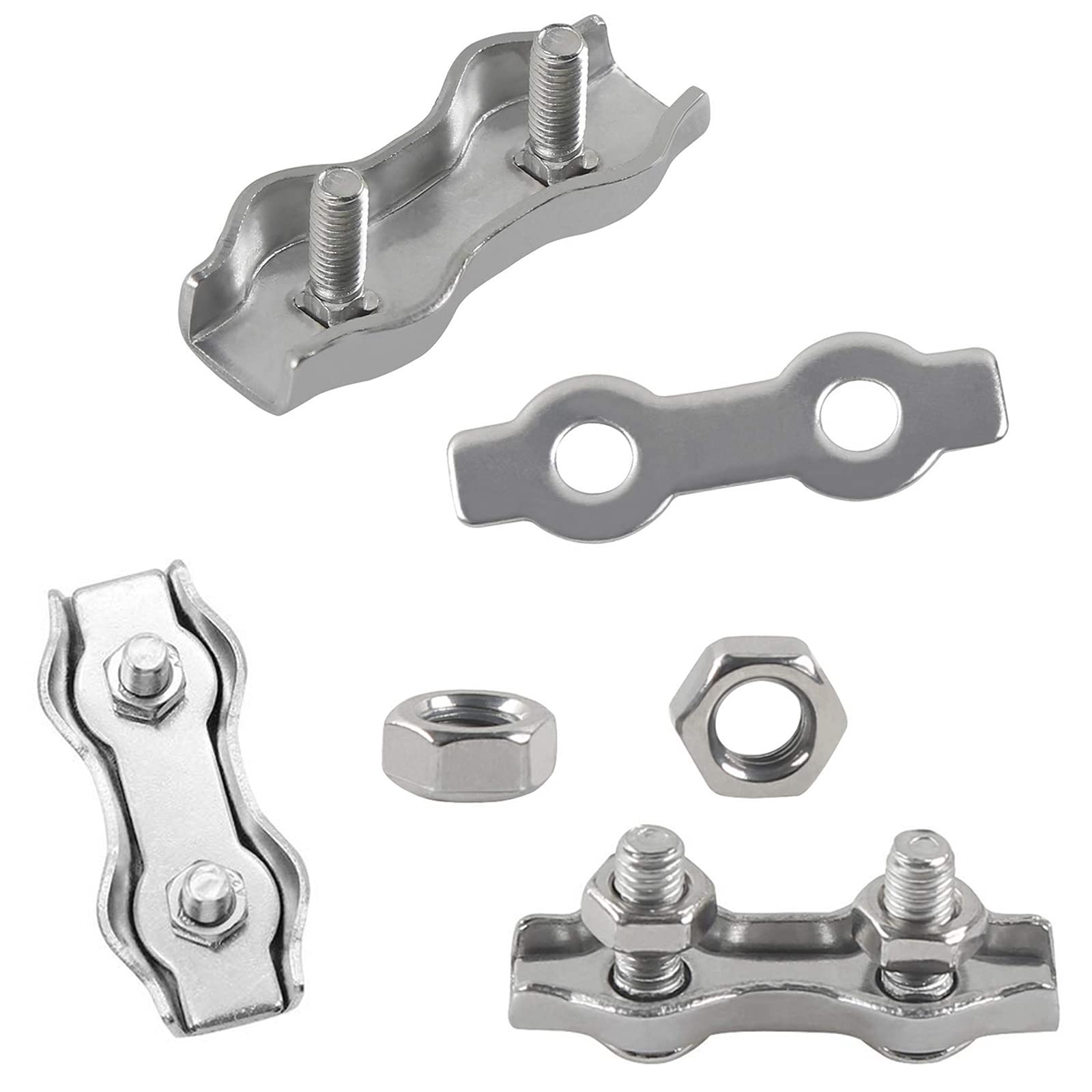 10 Morsetti Duplex In Acciaio Inox 304 Per Fune Metallica Da 4mm - Foto 9