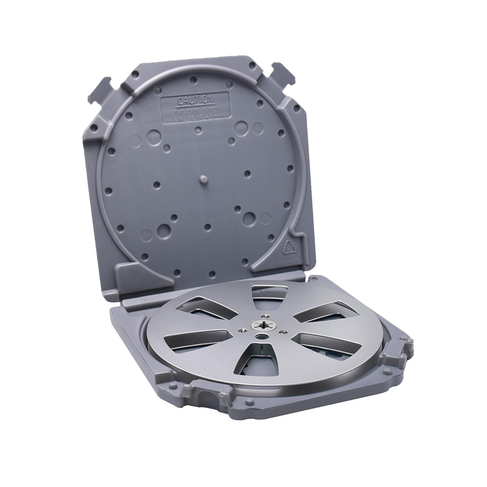 Sisyeuo Grey Reinforced 7Inch Tape Reel Case Tape Box For Studio Grade Featuring Anti Scratch Technology Reel Container
