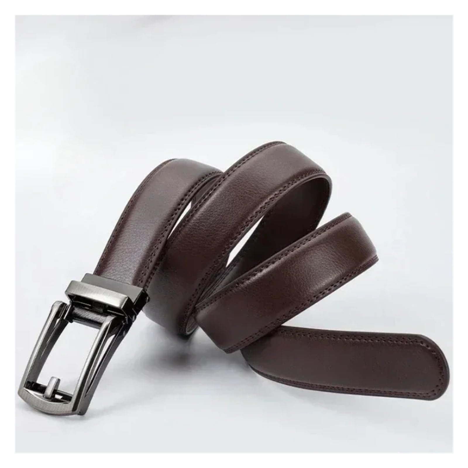 Ceinture en cuir for homme et femme, 3,5 cm, avec boucle automatique alliage, style business classique unisexe, for jeans Pour Le Quotidien