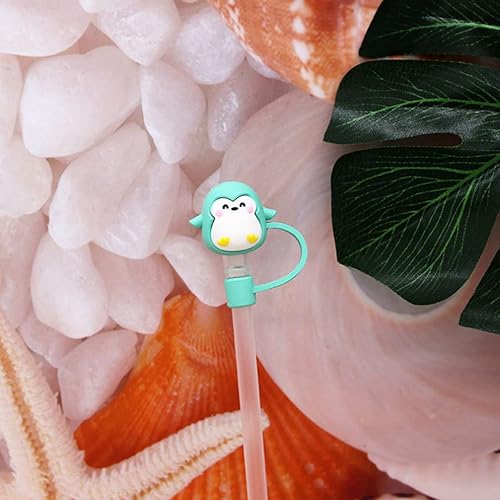 Miniatura 5 de Healifty Tapones de pajilla, 6 fundas reutilizables para popotes de 6 a 0.315in, antipolvo, tapón de popote de silicona, tapas de popote para vasos