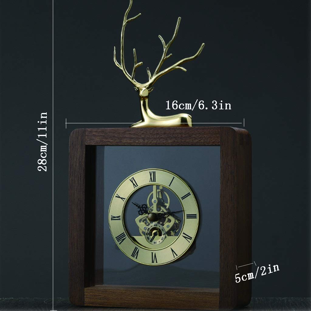 Saturey Tischuhren Simple Style Kaminuhr/moderner Haushalt Tischuhr / 11 Zoll braun Standuhr/Wohnzimmer Flur Platz Clock Deko Uhren