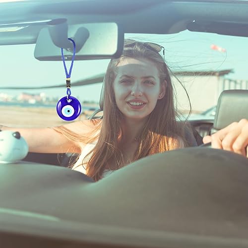 Miniatura 5 de 8 piezas de dije colgante de ojo turco para automóvil, amuleto de decoración de ojo turco de buena suerte y protección para automóvil, hogar y