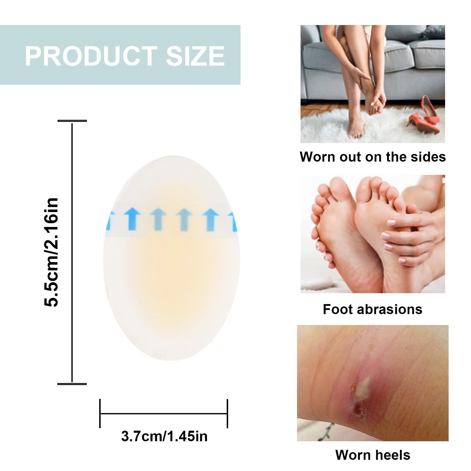 24 Piezas Apósitos Ampollas, Cuidado de Pies Parches, Parches de Prevención de Ampollas, para Protectores de Dedos de Los Pies Dedos y Talones