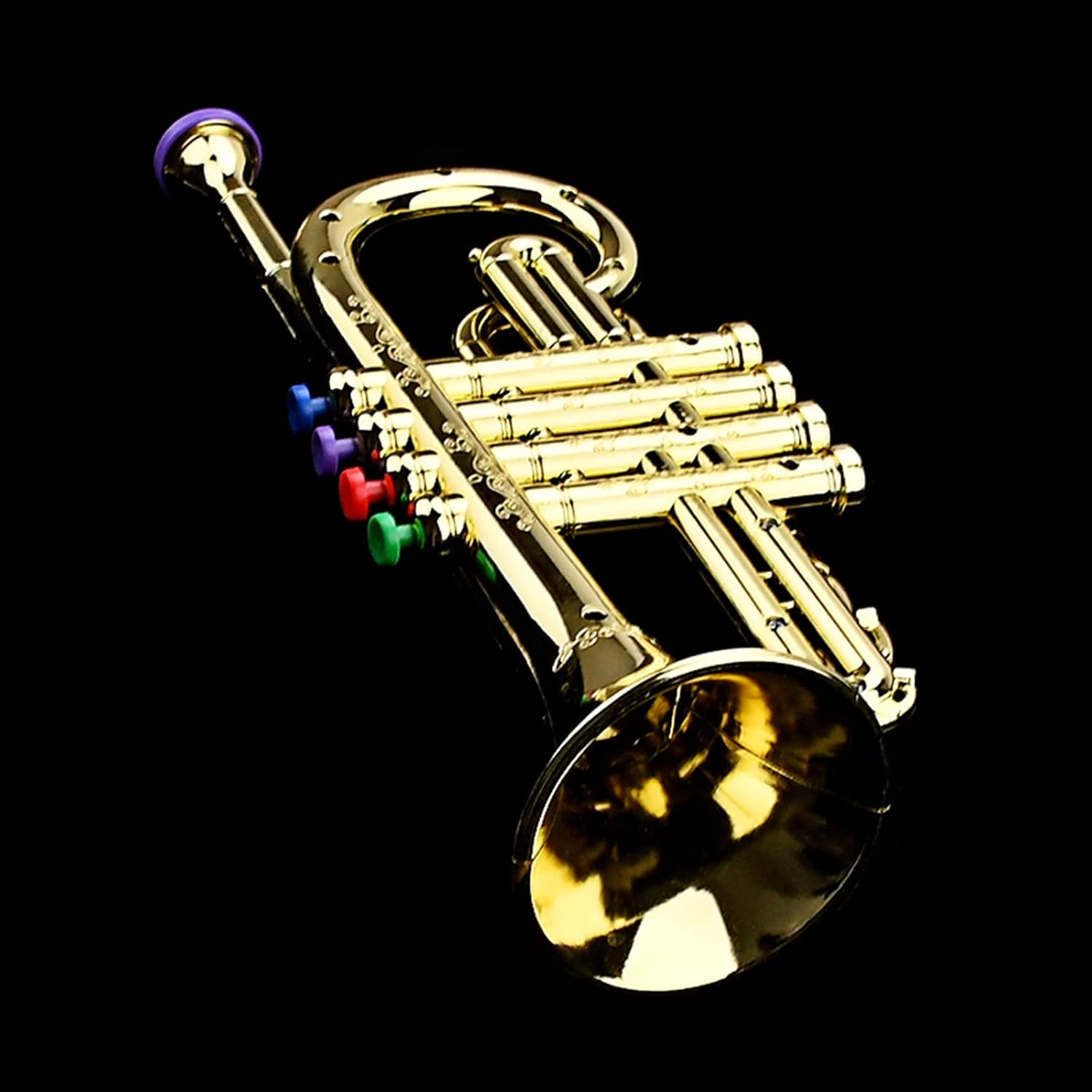 Wind Instrument Gold Trumpet Kit Trumpet Golden Coated ABS Preschool Music Toy Gift Horn Toy for Horn