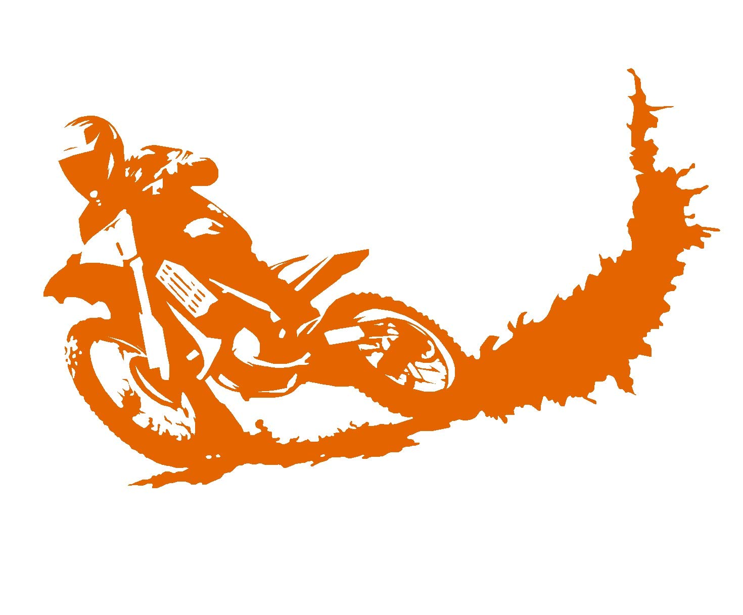LightningSigns Dirt Bike Motocross Bike Motorbike Boys Wall Stickers Motor Sport Art Decals (Orange)