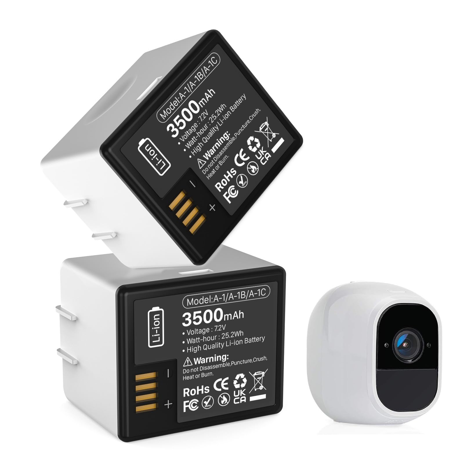2er-Pack Akku für Arlo Pro, Pro 2, 3500mAh Kamera Ersatz-Akku Wiederaufladbare Lithium-Batterien für VMA4400 VMC4030 VM4230 VMS3230 VM4030