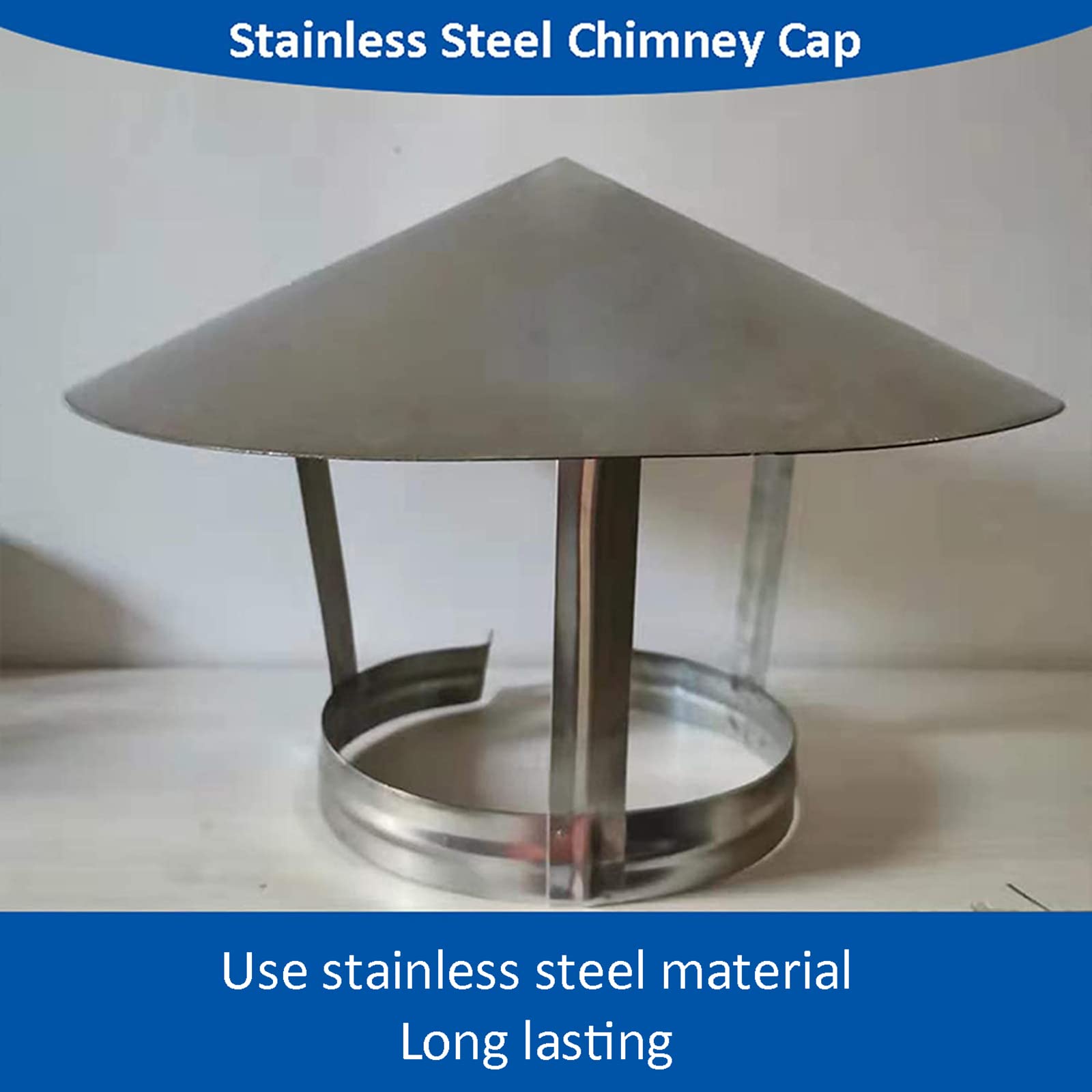 Copertura per canna fumaria in acciaio inox, copertura antipioggia per canna fumaria, copertura per pioggia e neve, protezione per tubi da 75-250 mm, cappello da 125 mm 300 mm, cerchio 160 mm
